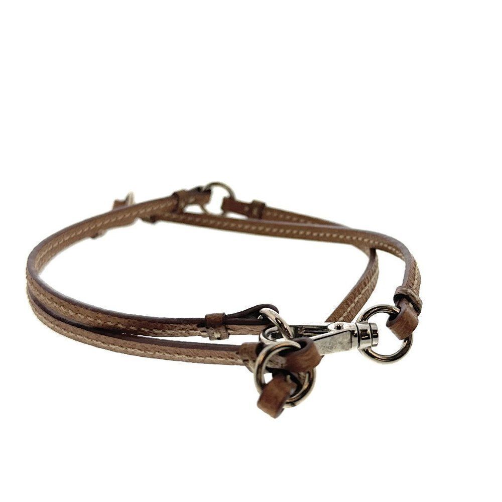 Prada Brown Leather Wrap Bracelet